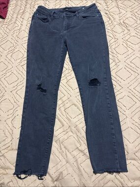 Judy Blue Washed Black Straight Leg Jeans with Knee Rips